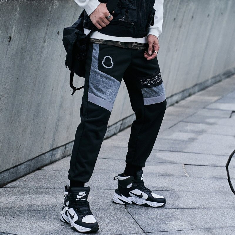 Casual Black Multi-Pocket Joggers Men Harem Pants