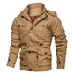 Men's Hooded Fleece Casual Military Jacket