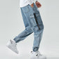Men Multiple Pockets Casual Denim Jeans