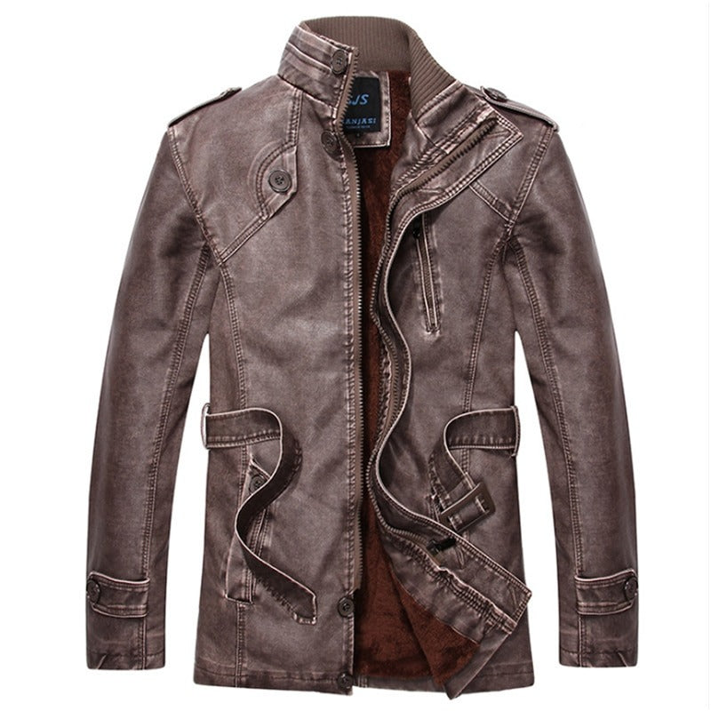 Casual Men's Thick Leather Jacket
