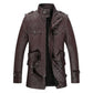 Casual Men's Long Thick Leather Jacket