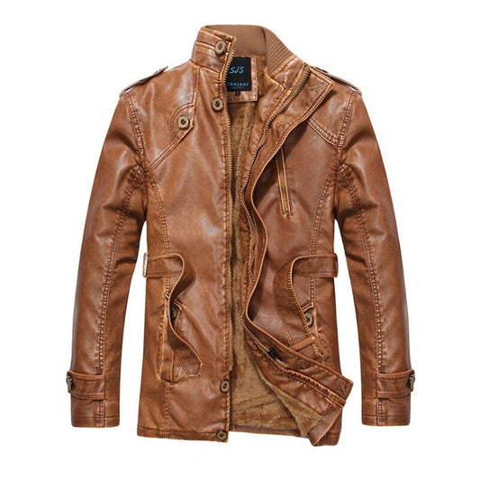 Men Thick Leather Jacket