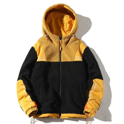 Men's Casual Windproof Fleece Hooded Jacket