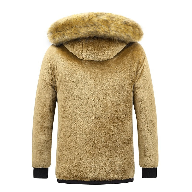 New Winter Windproof Fleece Parkas Jacket For Men