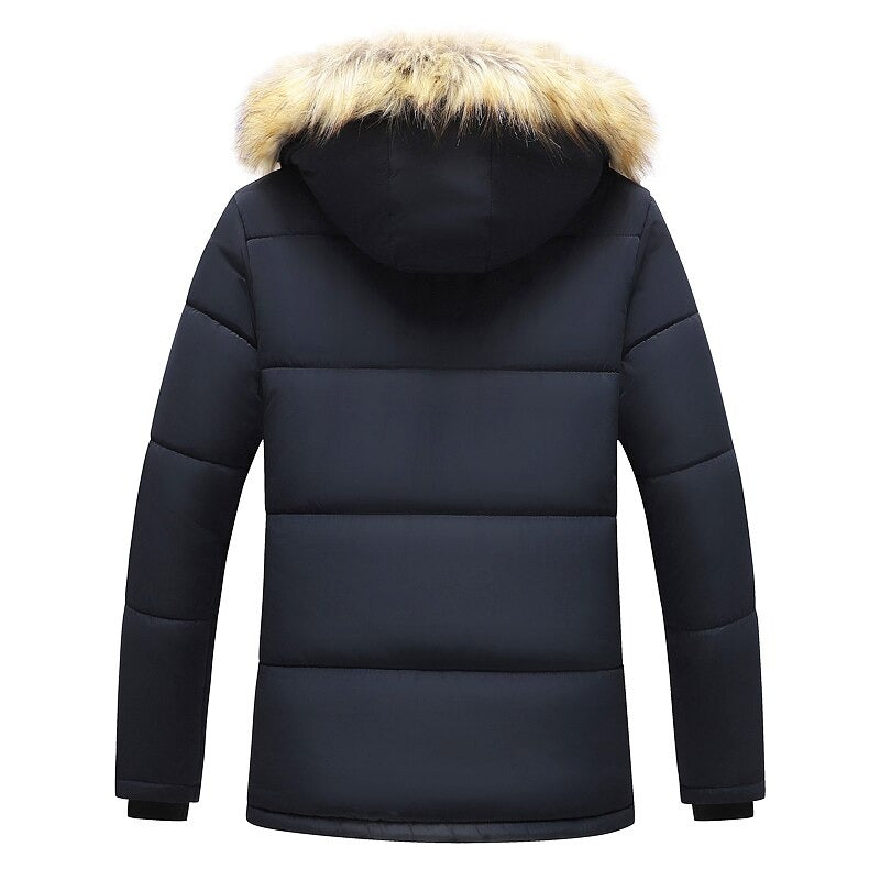 New Winter Windproof Fleece Parkas Jacket For Men