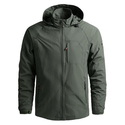 Men Waterproof Hooded Windbreaker Coat Jacket
