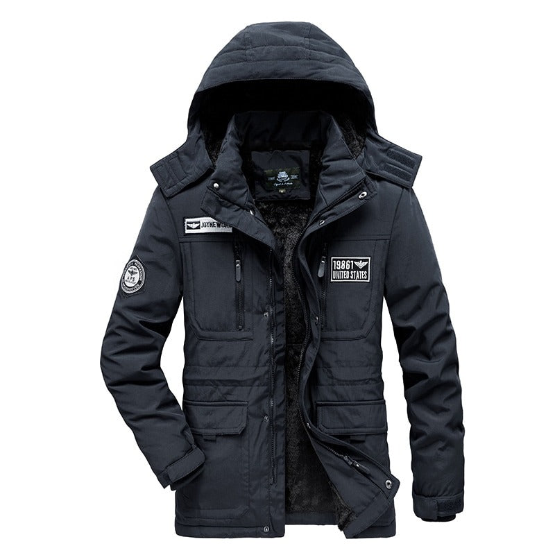 Men's Warm Thick Hooded Military Parka Jacket