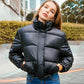 Solid Color Zippered Women's Winter Jacket