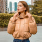 Solid Color Zippered Women's Winter Jacket